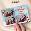 Winter Christmas Party Photo Booth Template | 4-Photo Grid Layout | Editable Company Name & Date, Blue Snowy Design