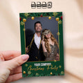 Christmas Party Photo Booth Template | Single Photo Portrait Layout | Editable Company Name, Green &amp; Gold Design, 4x6 Photobooth Template
