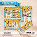 Oktoberfest Photo Booth Template Bundle | Bavarian Blue & White Design | Multiple Layouts, Editable Photoshop Templates, Instant Download