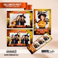 Halloween Party Photo Booth Template Bundle | Spooky Orange & Black Design | Multiple Layouts, Editable Photoshop Photobooth Templates, Instant Download