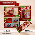 Merry Christmas & Happy Holidays Photo Booth Template Bundle | Red & Gold Design with Ornaments & String Lights | Multiple Layouts, Editable Photobooth Templates, Instant Download