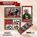 Ugly Sweater Holiday Party Photo Booth Template Bundle | Red Knit Sweater Design | Multiple Layouts, Editable Photobooth Templates, Instant Download