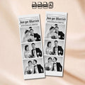Newspaper Wedding Photo Booth Strip Template | "Just Got Married" 2x6 Photobooth Design | Editable Photoshop Template, Instant Download