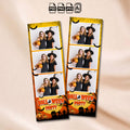 Halloween Party Photo Booth Strip Template | Spooky Orange & Black Design | Editable Photoshop Template, Instant Download