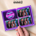 Neon Birthday Photo Booth Template | Purple & Pink Glow with Disco Ball | Editable Photoshop Template, Instant Download