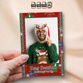 Ugly Sweater Holiday Party Photo Booth Template | Single Photo Portrait Layout | Red Knit Sweater Design, 4x6 Photobooth Template