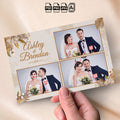 Boho Wedding Photo Booth Collage Template | 3-Photo Layout | Dried Palm &amp; Floral Design, Editable Photoshop Template, Instant Download