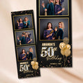 50th Birthday Photo Booth Template | Black & Gold Diamond Design | Editable Photoshop Template, Instant Download