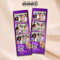 Purple & Gold Birthday Photo Booth Strip Template | 3-Photo 2x6 Layout | Glitter & Gold Balloon Design, Editable Photoshop Template, Instant Download