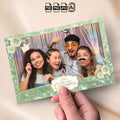 Quinceañera Photo Booth Template | Landscape Layout | Sage Green & Gold Floral with Crown Badge, Editable Photoshop Template