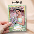 Quinceañera Photo Booth Template | Sage Green & Gold Floral with Crown Badge | Editable Photoshop Template, Instant Download