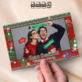 Ugly Sweater Holiday Party Photo Booth Template | Landscape Layout | Red Knit Sweater Design, 4x6 Photobooth Template