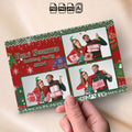 Ugly Sweater Holiday Party Photo Booth Template | 4-Photo Grid Layout | Editable Year, Red Knit Sweater Design