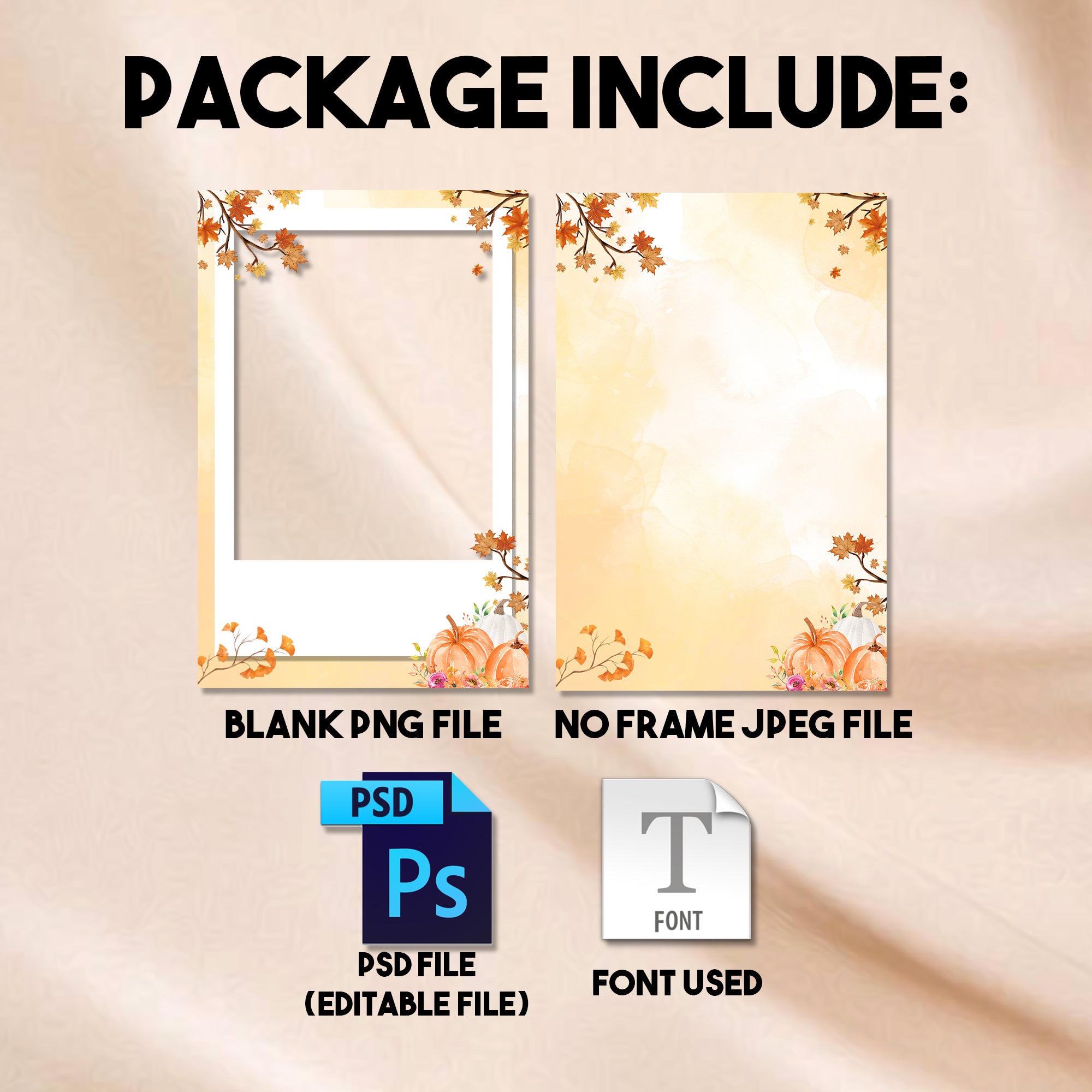 4x6 Thanksgiving photo booth portrait template mockup with editable event date
