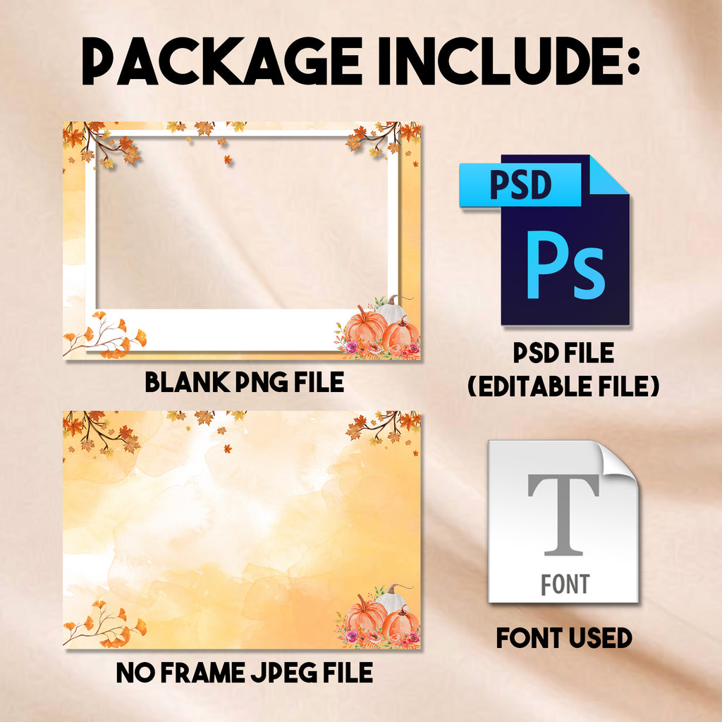 4x6 Thanksgiving photo booth landscape template mockup with 11-28-2024 editable date