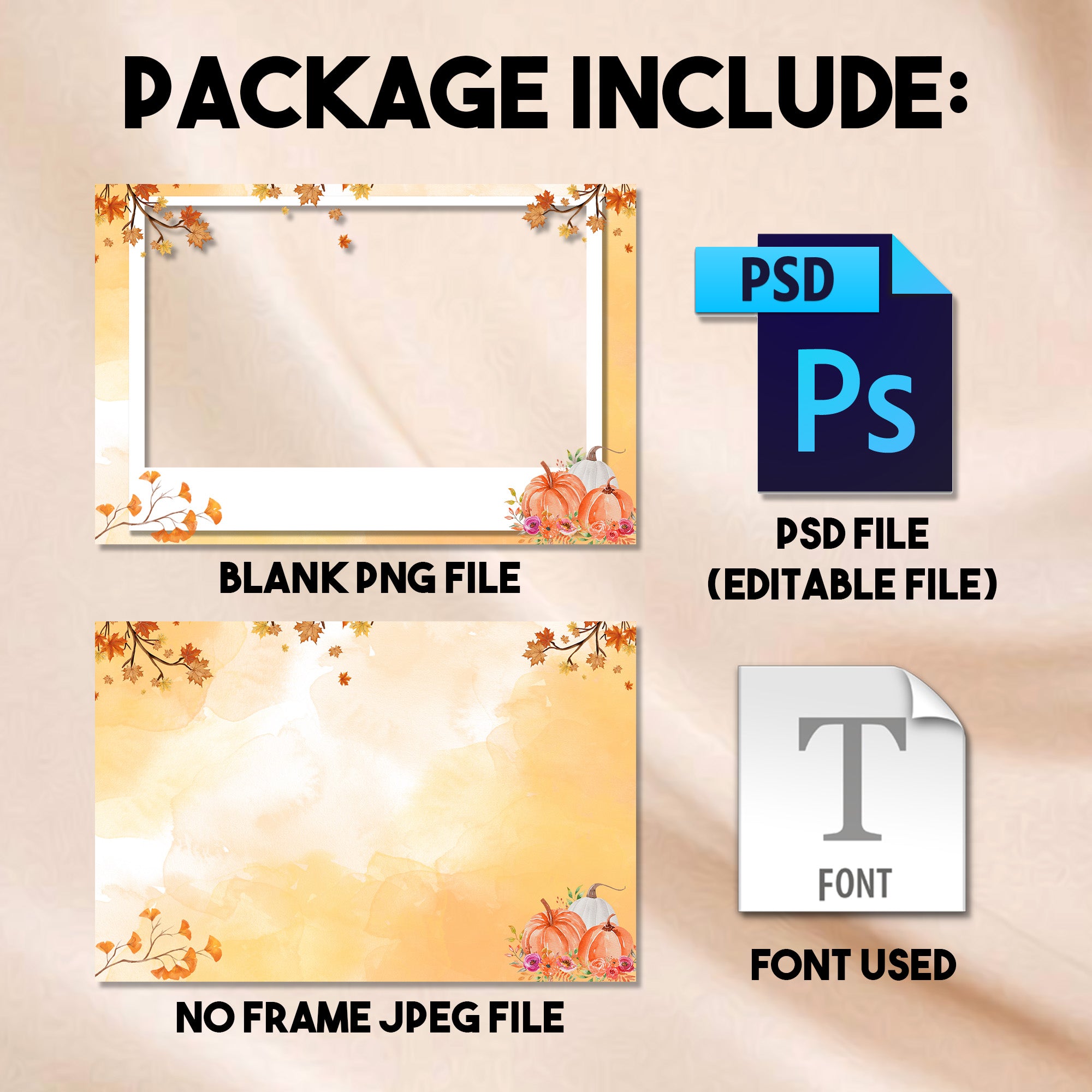 4x6 Thanksgiving photo booth landscape template mockup with 11-28-2024 editable date