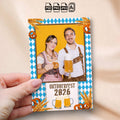Oktoberfest Photo Booth Template | Single Photo 4x6 Portrait Layout | Bavarian Blue & White Design, Editable Photoshop Template